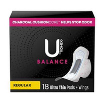 Feminine Pad U by Kotex® Balance Ultra Thin with Wings Regular Absorbency 54898 Case of 108 54898 U by Kotex® Balance 1224718_CS
