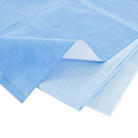 QUICK CHECK* H500 Sterilization Wrap White / Blue 18 x 18 Inch Dual Layer SMS Polypropylene Steam / EO Gas / Hydrogen Peroxide 34180 Bag of 144 34180 QUICK CHECK* H500 843035_BG