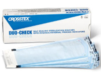 Sterilization Pouch Duo-Check® Ethylene Oxide (EO) Gas / Steam 8 X 16 Inch Transparent / Blue Self Seal Paper / Film SCL816 Box/200