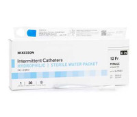 Urethral Catheter McKesson Straight Tip Hydrophilic Coated PVC 12 Fr. 6 Inch 16-FH612 Box of 30 16-FH612 McKesson 1135721_BX