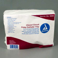 Indwelling Closed System Catheter Tray Dynarex® Foley 14 Fr. 5 cc Balloon 5005 Case of 10 5005 Dynarex® 944409_CS