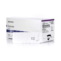Absorbable Suture with Needle McKesson Polyglycolic Acid P-13 3/8 Circle Precision Reverse Cutting Needle Size 6 - 0 Braided SJ492GX Box of 1 SJ492GX McKesson 1034533_BX