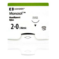 Nonabsorbable Suture with Needle Monosof™~Dermalon™ Nylon C-15 3/8 Circle Reverse Cutting Needle Size 2 - 0 Monofilament SN-764G Box of 12 SN-764G Monosof™~Dermalon™ 425053_BX