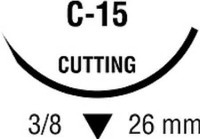 Nonabsorbable Suture with Needle Monosof™~Dermalon™ Nylon C-15 3/8 Circle Reverse Cutting Needle Size 2 - 0 Monofilament SN-664G Box of 12 SN-664G Monosof™~Dermalon™ 385892_BX