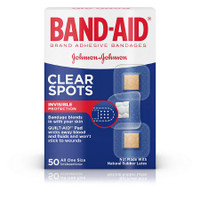 Adhesive Spot Bandage Band-Aid® 7/8 X 7/8 Inch Plastic Square Clear Sterile 00381370047087 Box/50