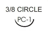 Nonabsorbable Suture with Needle Prolene™ Polypropylene PC-1 3/8 Circle Precision Conventional Cutting Needle Size 5 - 0 Monofilament 8618G Box of 12 8618G Prolene™ 125929_BX