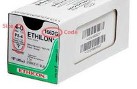Nonabsorbable Suture with Needle Ethilon™ Nylon PS-4 1/2 Circle Reverse Cutting Needle Size 4 - 0 Monofilament 1662G Box of 12 1662G Ethilon™ 2989_BX
