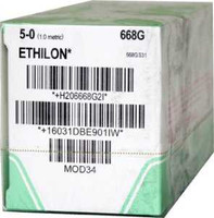 Nonabsorbable Suture with Needle Ethilon™ Nylon C-2 3/8 Circle Reverse Cutting Needle Size 5 - 0 Monofilament 668G Box of 12 668G Ethilon™ 2622_BX