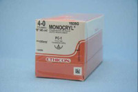 Absorbable Suture with Needle Monocryl™ Poliglecaprone PC-1 3/8 Circle Precision Conventional Cutting Needle Size 4 - 0 Monofilament Y835G Box of 12 Y835G Monocryl™ 227899_BX