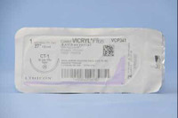 Absorbable Antibacterial Suture with Needle Coated Vicryl™ Plus Polyglactin 910 CT-1 1/2 Circle Taper Point Needle Size 1 Braided VCP341H Box of 36 VCP341H Coated Vicryl™ Plus 473134_BX
