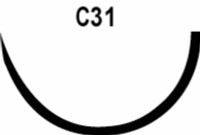 Absorbable Suture with Needle LOOK® Plain Gut C-31 1/2 Circle Reverse Cutting Needle Size 3 - 0 594B Box of 12 594B LOOK® 299577_BX