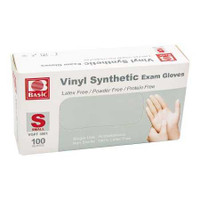 Exam Glove Basic® Small NonSterile Vinyl Standard Cuff Length Smooth White Not Rated 09112876759 Box of 1 09112876759 Basic® 1221133_BX