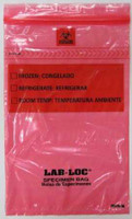 Specimen Transport Bag with Document Pouch Lab-Loc® 6 x 9 Inch Zip Closure Biohazard Symbol / Storage Instructions NonSterile LABZ69RE Pack of 100 LABZ69RE Lab-Loc® 978548_PK