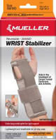 Wrist Splint Mueller® Carpal Tunnel Wrist Stabilizer Nylon / Aluminum / Polyester / PP / PU / Spandex / POM Left or Right Hand Gray Small / Medium 62011 Pack of 1 62011 Mueller® Carpal Tunnel Wrist Stabilizer 1141661_EA
