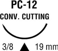 Nonabsorbable Suture with Needle Monosof™~Dermalon™ Nylon PC-12 3/8 Circle Conventional Cutting Needle Size 4 - 0 Monofilament SN-1994 Box of 36 SN-1994 Monosof™~Dermalon™ 220126_BX