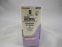 Absorbable Suture with Needle Coated Vicryl™ Polyglactin 910 CP-2 1/2 Circle Reverse Cutting Needle Size 0 Braided J870H Box of 36 J870H Coated Vicryl™ 148848_BX