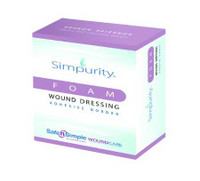 Foam Dressing Simpurity™ 2 x 2 Inch With Border Film Backing Adhesive Square Sterile SNS72302 Box of 12 SNS72302 Simpurity™ 1059002_BX