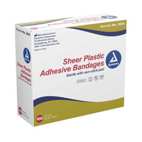 Adhesive Strip Dynarex .75 X 3 Inch Plastic Rectangle Tan Sterile 3601 Box/100 3601 DYNAREX CORP. 575254_BX