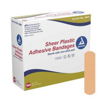 Adhesive Strip Dynarex .75 X 3 Inch Plastic Rectangle Tan Sterile 3601 Box/100 3601 DYNAREX CORP. 575254_BX