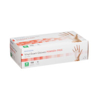 Exam Glove McKesson NonSterile Clear Powder Free Vinyl Ambidextrous Smooth Not Chemo Approved Medium 14-116 Box/100 14-116 MCK BRAND 354439_BX