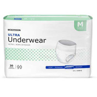 Adult Absorbent Underwear McKesson Ultra Pull On Medium Disposable Heavy Absorbency UWBMD Case/4 UWBMD MCK BRAND 724916_CS
