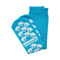 Slipper Socks McKesson Paw Prints One Size Fits Most Teal Above the Ankle 40-1069 Case/96 40-1069 MCK BRAND 475019_CS