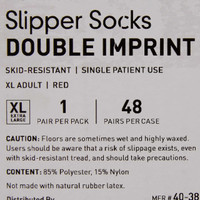 Slipper Socks McKesson Terries Adult X-Large Red Above the Ankle 40-3811-001 Case/48 40-3811-001 MCK BRAND 553042_CS