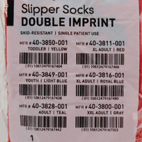 Slipper Socks McKesson Terries Adult X-Large Red Above the Ankle 40-3811-001 Case/48 40-3811-001 MCK BRAND 553042_CS