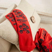 Slipper Socks McKesson Terries Adult X-Large Red Above the Ankle 40-3811-001 Case/48 40-3811-001 MCK BRAND 553042_CS