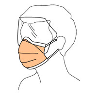 Procedure Mask with Eye Shield FluidShield Pleated Earloops One Size Fits Most Orange 47147 Each/1 47147 HALYARD SALES LLC 280649_EA