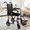 Transport Chair McKesson Aluminum Blue 300 lbs Fixed Arms Padded Black 146-ATC19-BL Each/1 MCK BRAND 1065256_EA