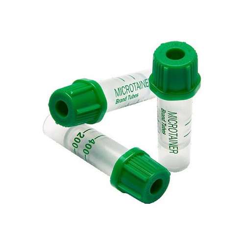 BD Microtainer Capillary Blood Collection Tube Lithium Heparin Additive 200 BD, Microgard Closure, 365965, Box of 50
