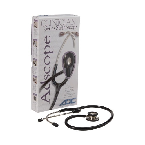 Clinician Stethoscope Adscope 603 Black 1-Tube 22'' Tube Double Sided Chestpiece 603BK Pack of 1