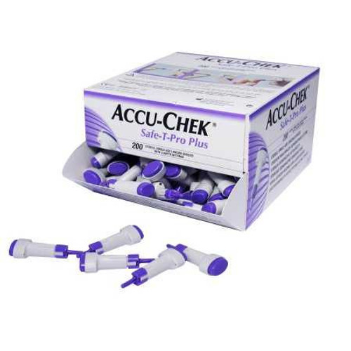 Safety Lancet Accu-Chek Safe-T-Pro Plus Adjustable Depth Lancet Needle 3 Depth Settings 23 Gauge Spring-Loaded Trigger Button 03448622001 Box/200 3448622001 ROCHE DIAGNOSTICS CORP. 493716_BX