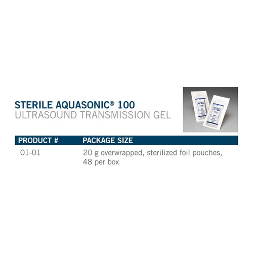 Ultrasound Gel Aquasonic 100 Transmission Sterile 20 gm Foil Pouch 01-01 Case/288 42736 PARKER LABS INC 236820_CS