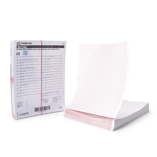 Recording Chart Paper Vital Signs Z-Fold Red Grid 2009828-020 Pack of 300