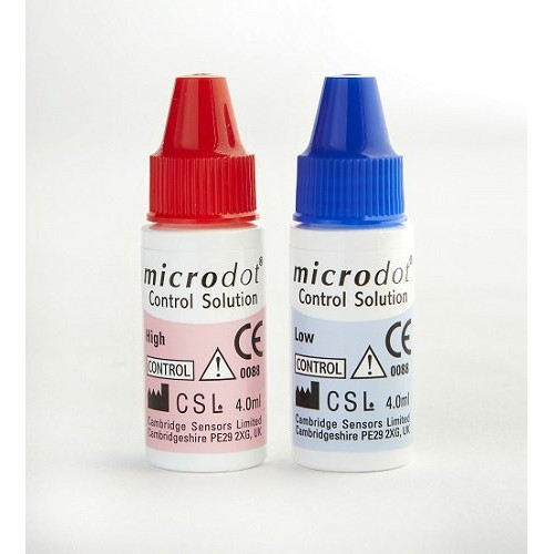 Blood Glucose Control Solution Microdot 4 mL Low / High Level 120-02 Box of 1