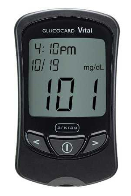 Blood Glucose Meter Kit Glucocard Vital 7 Seconds Stores Up To 250 Results 14- and 30-Day Averaging Automatic Coding 761100 Case/4 761100 ARKRAY 783949_CS