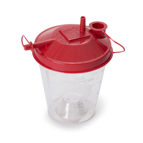 Hi-Flow Rigid Suction Canister with Pour Lid, Point-of-Use, 800 mL, NonSterile, Pack of 10