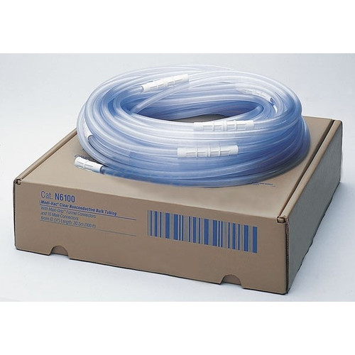 Medi-Vac Suction Tubing, Size 0.25" I.D., 6 ft Length, Sterile, Case of 45