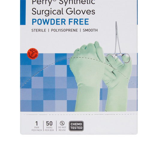 McKesson Perry Performance Plus Surgical Glove Size 6 Sterile Polyisoprene Standard Cuff Length Smooth Green Chemo Tested, 20-2060N, Case of 200