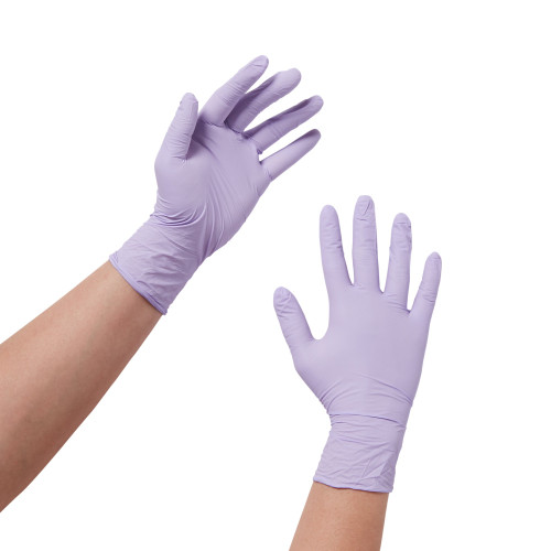 Halyard Lavender Exam Glove Small NonSterile Nitrile Standard Cuff Length Textured Fingertips Lavender Not Rated, 52817, Box of 250
