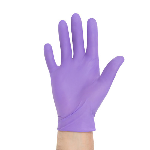 Purple Nitrile-Xtra Exam Glove Medium NonSterile Nitrile Extended Cuff Length Textured Fingertips Purple Chemo Tested, 50602, Box of 50