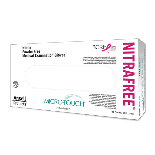 Exam Glove Micro-Touch NitraFree NonSterile Pink Powder Free Nitrile Ambidextrous Textured Fingertips Chemo Tested Large 6034513 Box/100 6034513 ANSELL INC. 697231_BX
