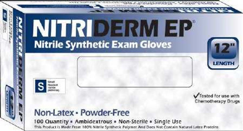Exam Glove NitriDerm EP NonSterile Blue Powder Free Nitrile Ambidextrous Fully Textured Chemo Tested Medium 182200 Box/100 182200 INNOVATIVE HEALTHCARE CORP 812546_BX