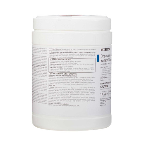 McKesson Surface Disinfectant Premoistened Manual Pull Wipe 160 Count Canister Alcohol Scent NonSterile 50-66160 Case of 12 50-66160 McKesson 880563_CS