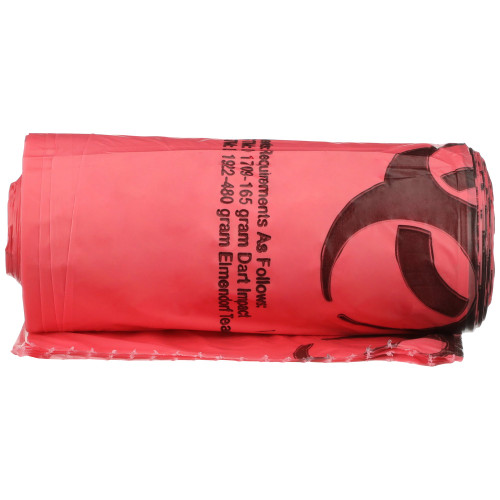 McKesson Biohazard Waste Bag Biohazard Symbol / Infectious Waste 30 to 33 gal. Red 31 X 41 Inch, 03-4541, Case of 250