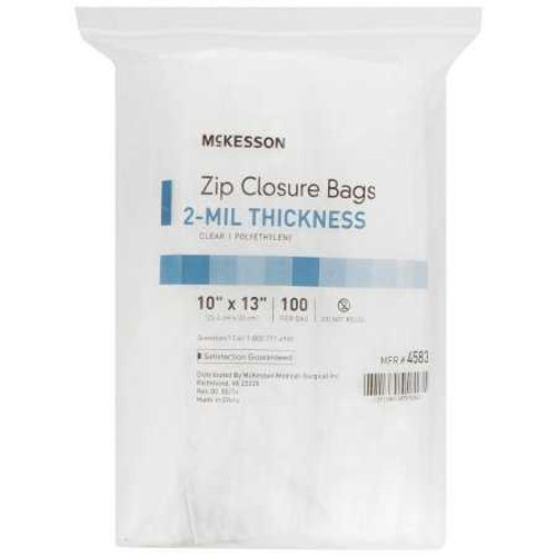 Reclosable Bag McKesson 10 x 13 Inch Polyethylene Clear Zipper Closure 4583 Case of 10 4583 McKesson 864520_CS