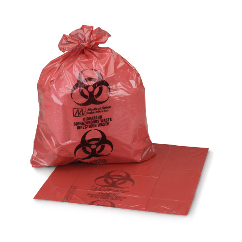 McKesson Biohazard Waste Bag Biohazard Symbol / Infectious Waste 1 to 6 gal. Red 11 X 14 Inch, 03-5040, Case of 500