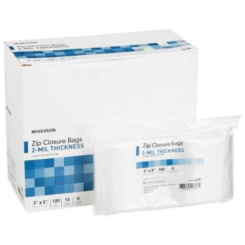 Zip Closure Bag McKesson 3 X 5 Inch Polyethylene Clear 4578 Case/12000 4578 MCK BRAND 890534_CS